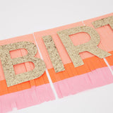 MeriMeri Pink Fringe Happy Birthday Garland